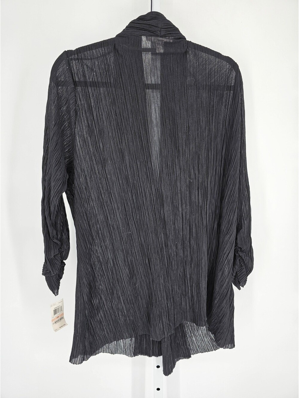 JM Collection Womens Sz 2X Lightweight Cardigan Sweater Ebony Black NEW - Picture 4 of 4